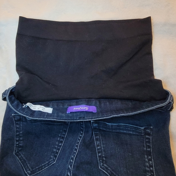 Seraphine Premium Indigo Over Bump Maternity Jeans Size 2 - Picture 11 of 16